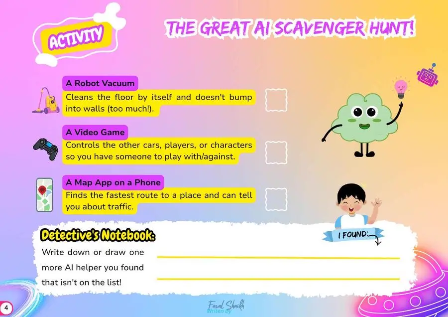 English AI Magic for Kids AI Safety Bundle workbook sample